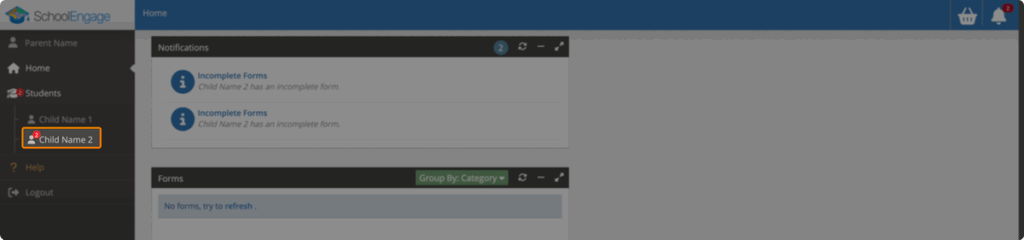 SchoolEngage - Select Child Name